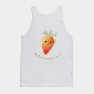 Easily Distracted By Carrots Cute Watercolor Carrot Tank Top